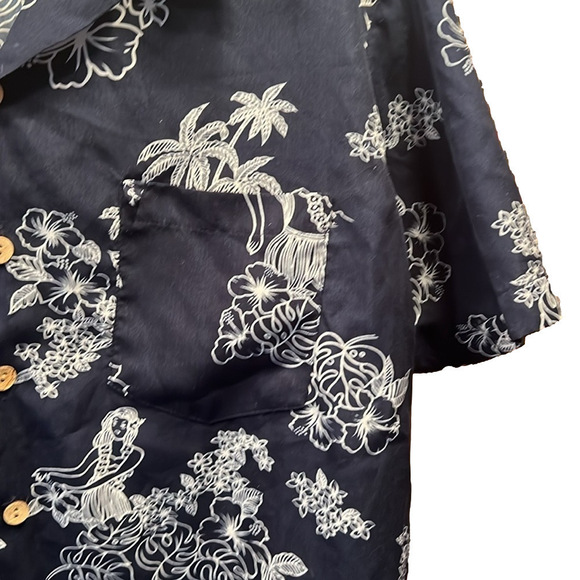 ROUNDY BAY SHIRT, Men’s Size Large, PTP 26”, L29”, Navy Blue with White, NWOT - Picture 3 of 8